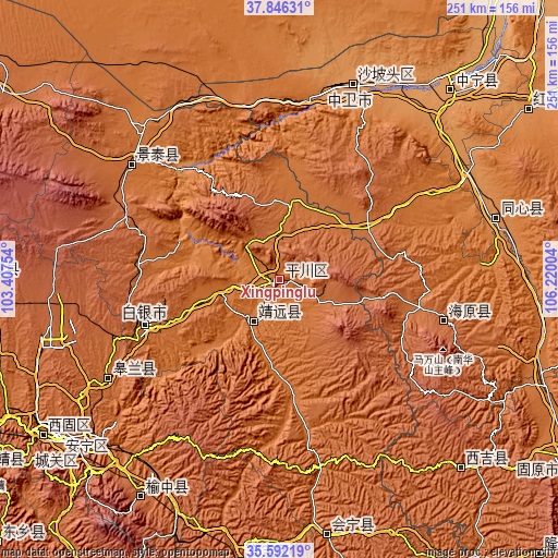 Topographic map of Xingpinglu