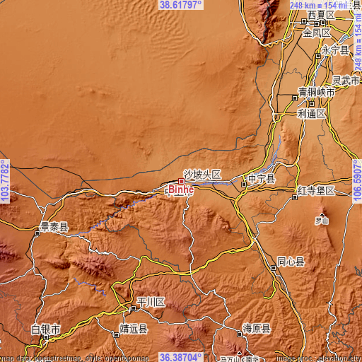 Topographic map of Binhe