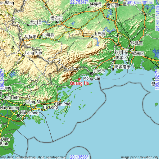 Topographic map of Quảng Hà