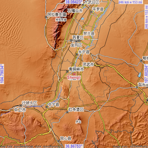 Topographic map of Shengli
