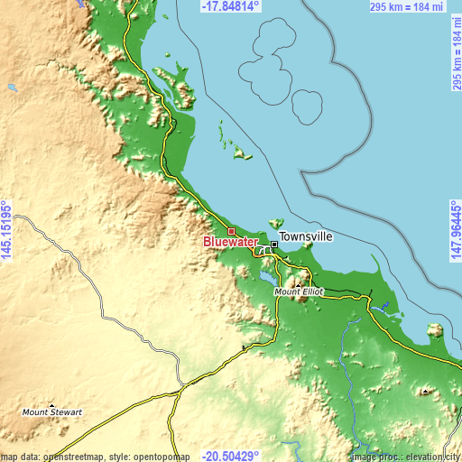 Topographic map of Bluewater