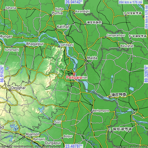 Topographic map of Paikpara
