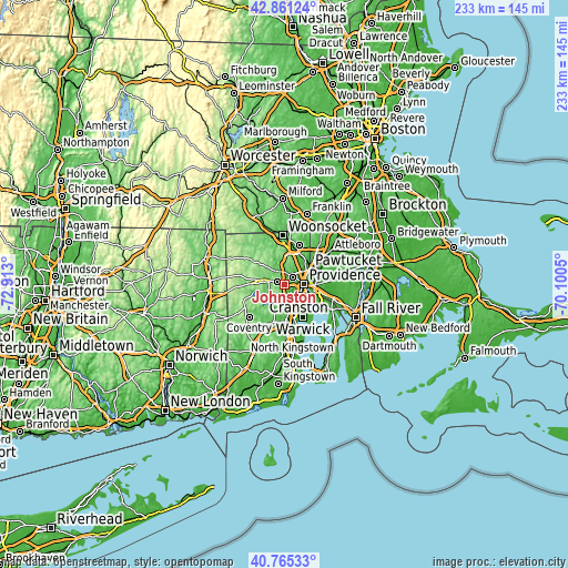 Topographic map of Johnston