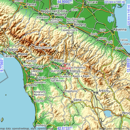 Topographic map of Carraia
