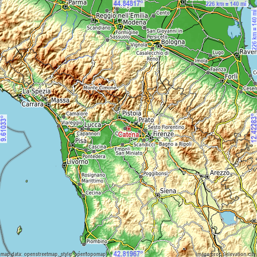 Topographic map of Catena