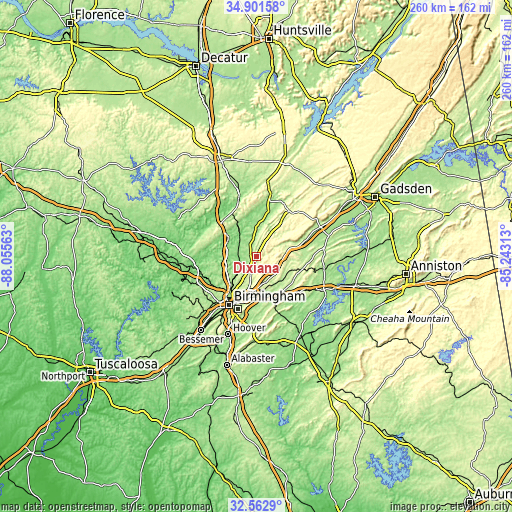 Topographic map of Dixiana