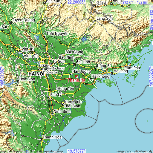 Topographic map of Thanh Hà