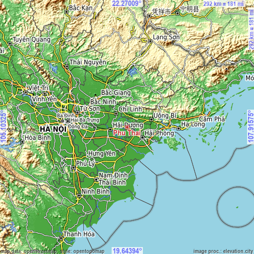 Topographic map of Phú Thái