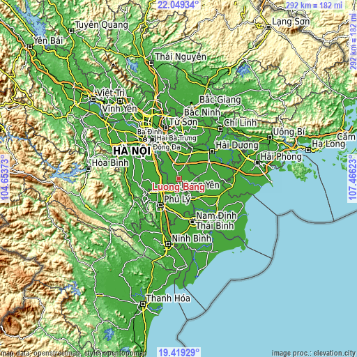 Topographic map of Lương Bằng