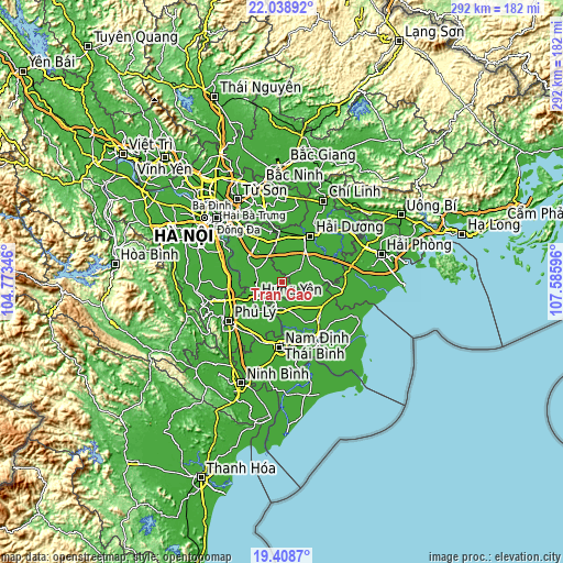 Topographic map of Trần Cao