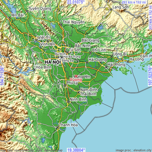 Topographic map of Vương