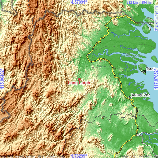 Topographic map of Long Loreh