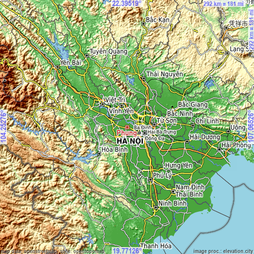 Topographic map of Phùng