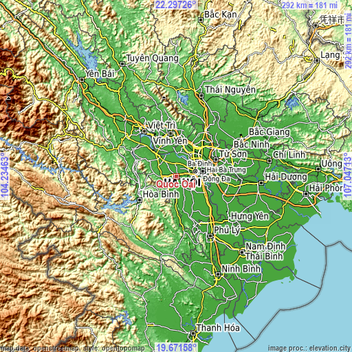 Topographic map of Quốc Oai