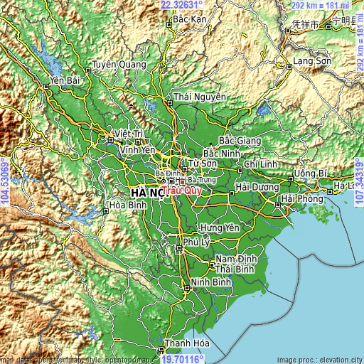 Topographic map of Trâu Quỳ