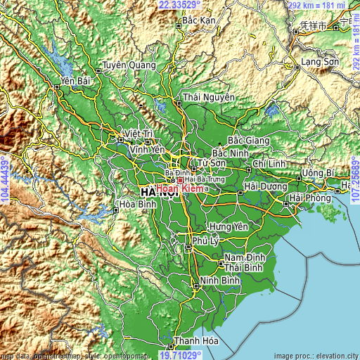 Topographic map of Hoàn Kiếm