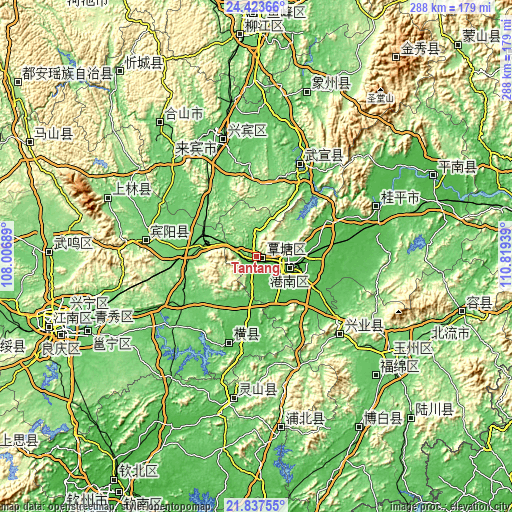 Topographic map of Tantang