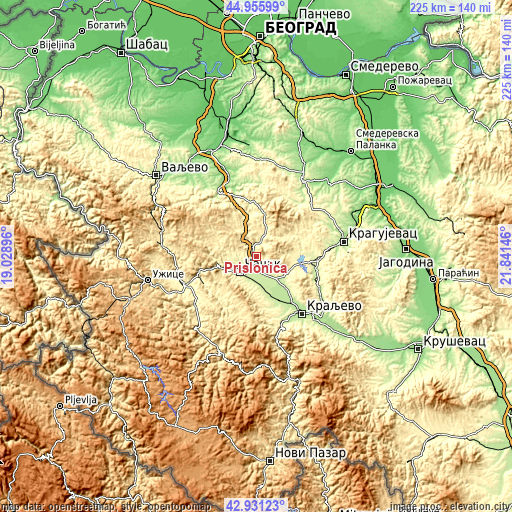 Topographic map of Prislonica