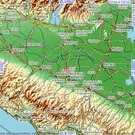 Topographic map of Fossoli