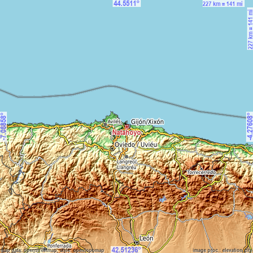 Topographic map of Natahoyo
