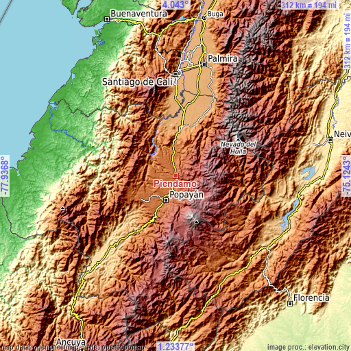 Topographic map of Piendamo