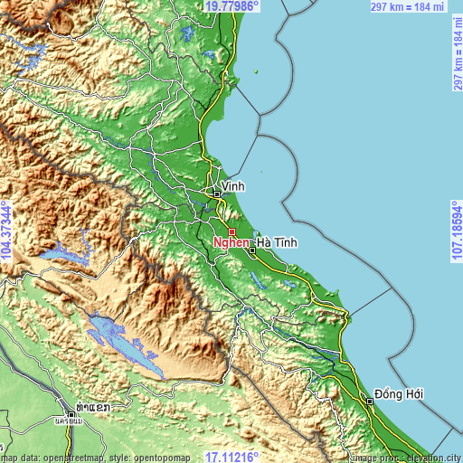 Topographic map of Nghèn