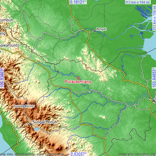 Topographic map of Pulautemiang