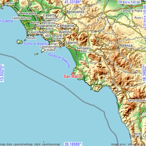 Topographic map of San Marco