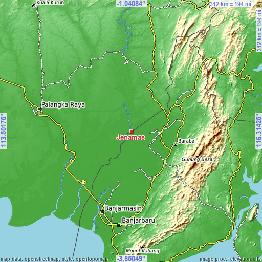 Topographic map of Jenamas