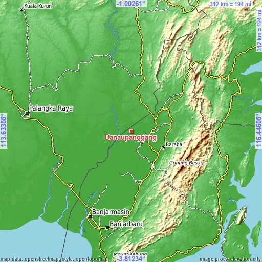 Topographic map of Danaupanggang