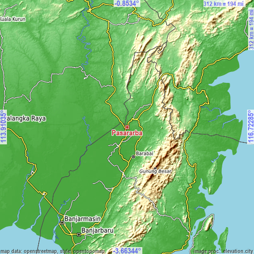 Topographic map of Pasararba
