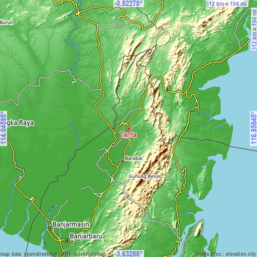 Topographic map of Tanta