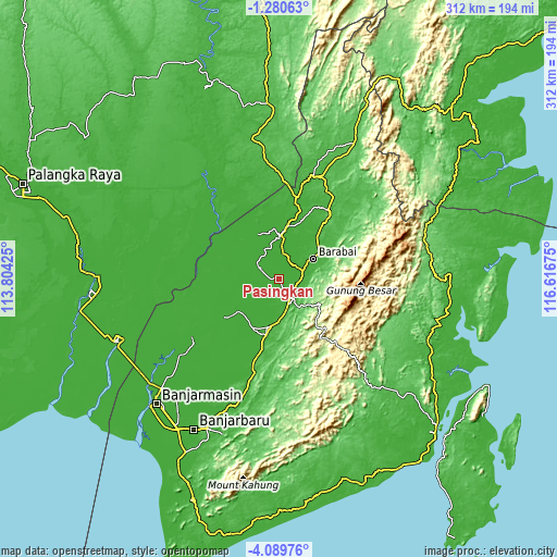 Topographic map of Pasingkan