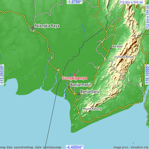 Topographic map of Sungaigampa
