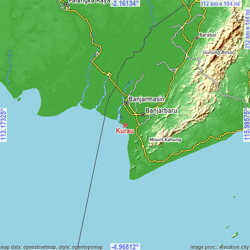Topographic map of Kurau