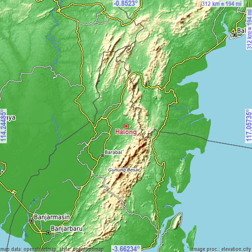 Topographic map of Halong