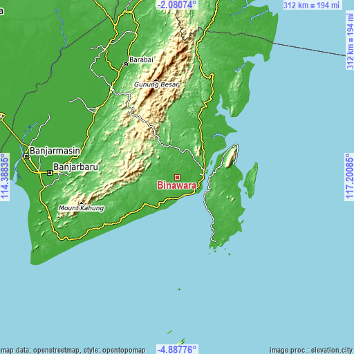 Topographic map of Binawara