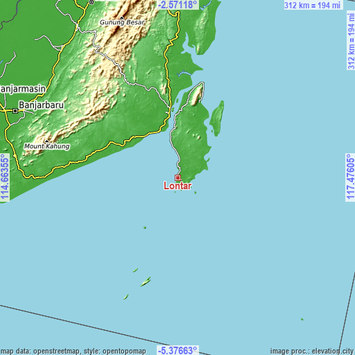 Topographic map of Lontar