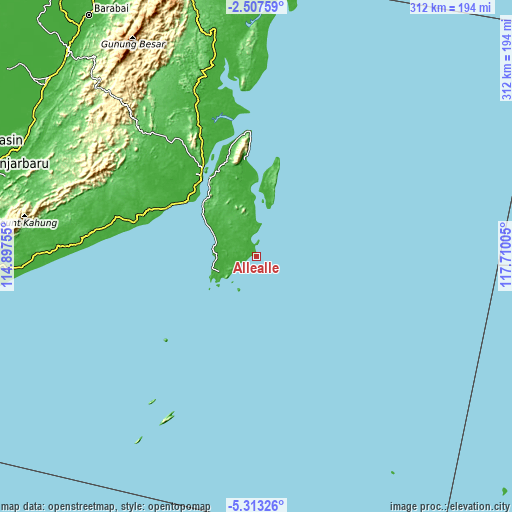 Topographic map of Allealle