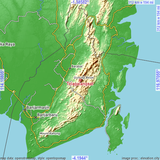 Topographic map of Telagalangsat