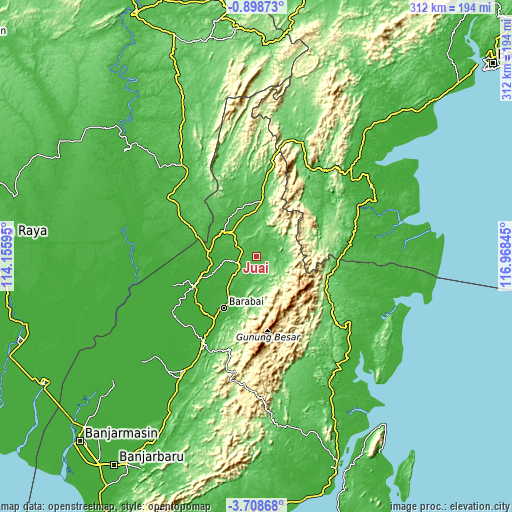 Topographic map of Juai