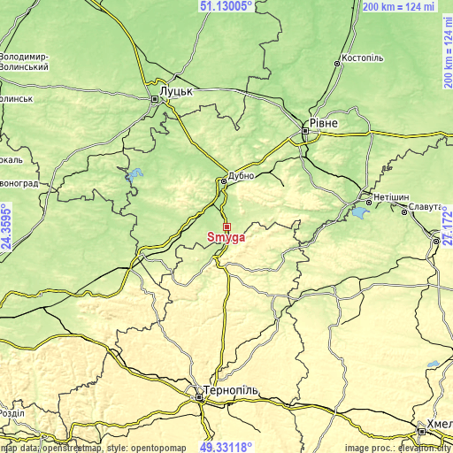 Topographic map of Smyga