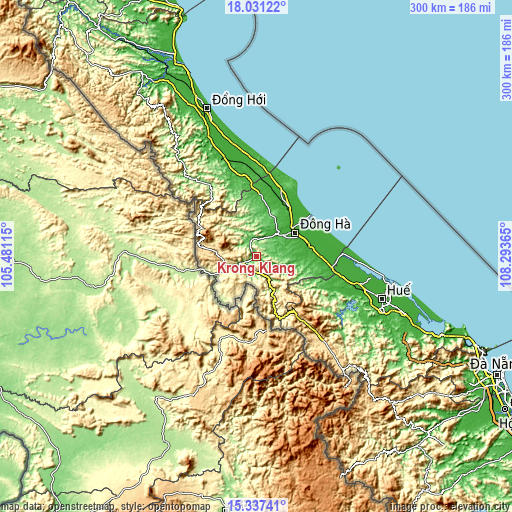 Topographic map of Krông Klang