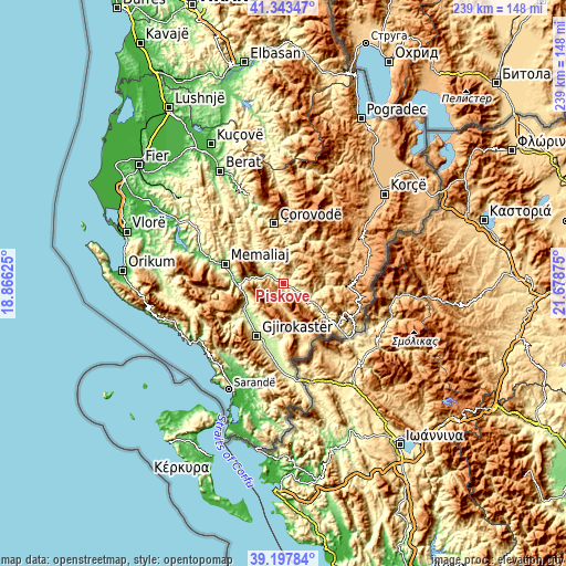 Topographic map of Piskovë