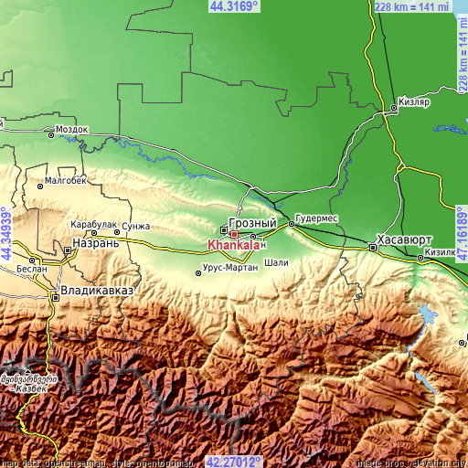 Topographic map of Khankala