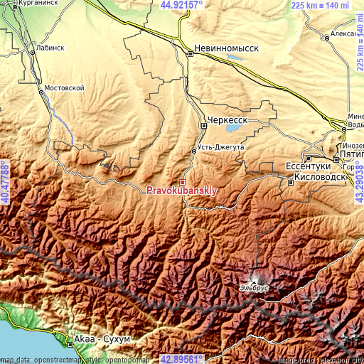 Topographic map of Pravokubanskiy