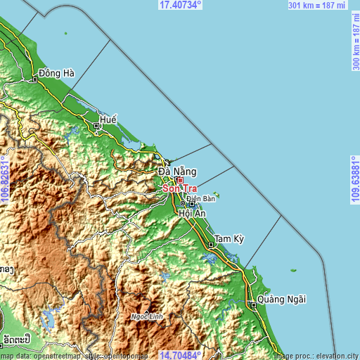 Topographic map of Sơn Trà