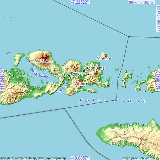 Topographic map of Woha