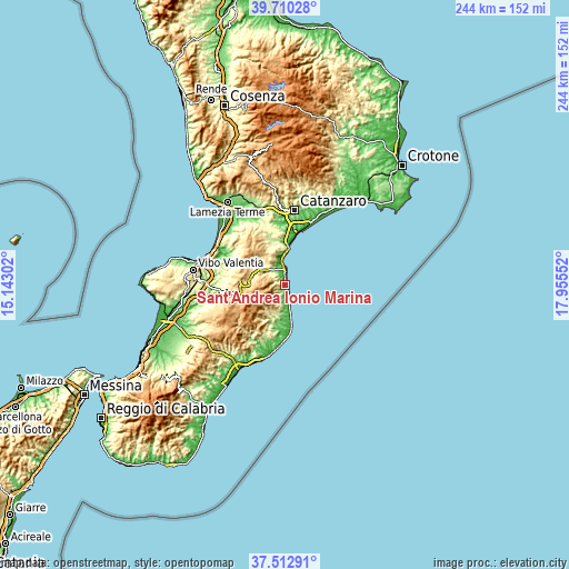 Topographic map of Sant'Andrea Ionio Marina