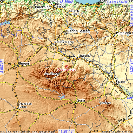 Topographic map of Castroviejo